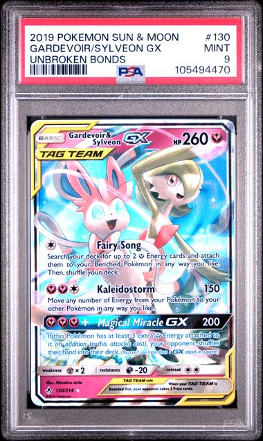Pokemon PSA 9 Gardevoir & Sylveon GX Unbroken Bonds