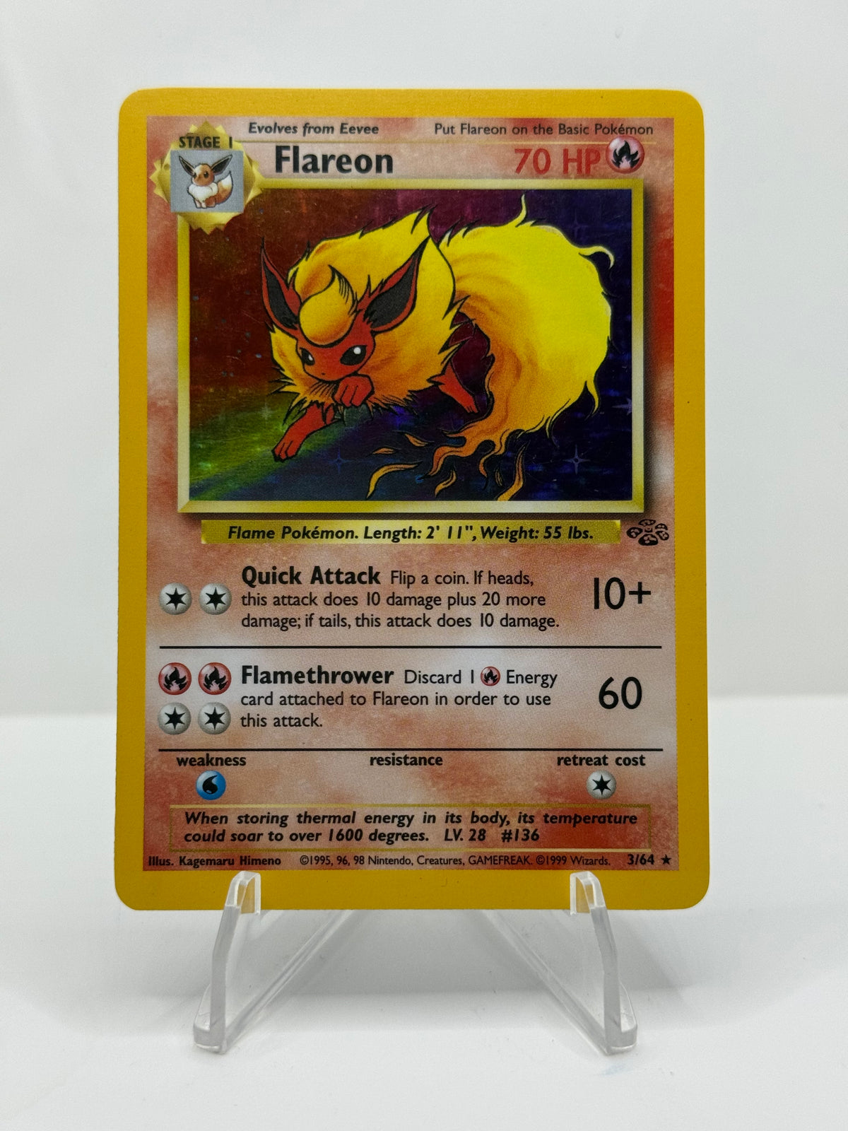 Pokemon Flareon 3/64 Jungle Holo Light Play