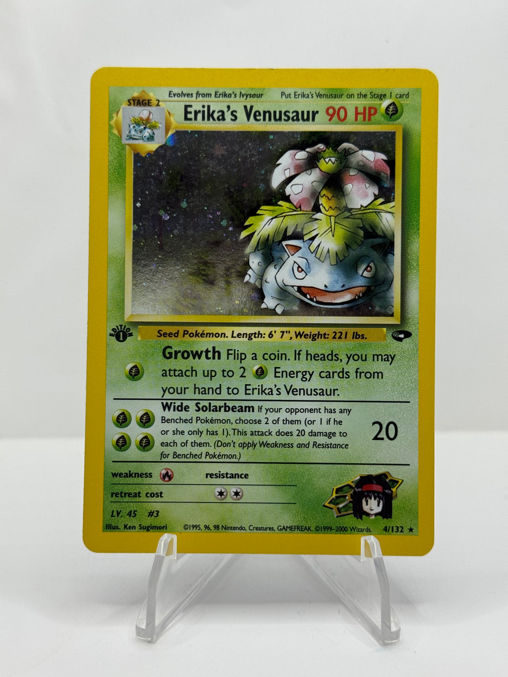 Pokemon Erika's Venusaur 4/132 1st Edition Holo Gym Challenge Light Play