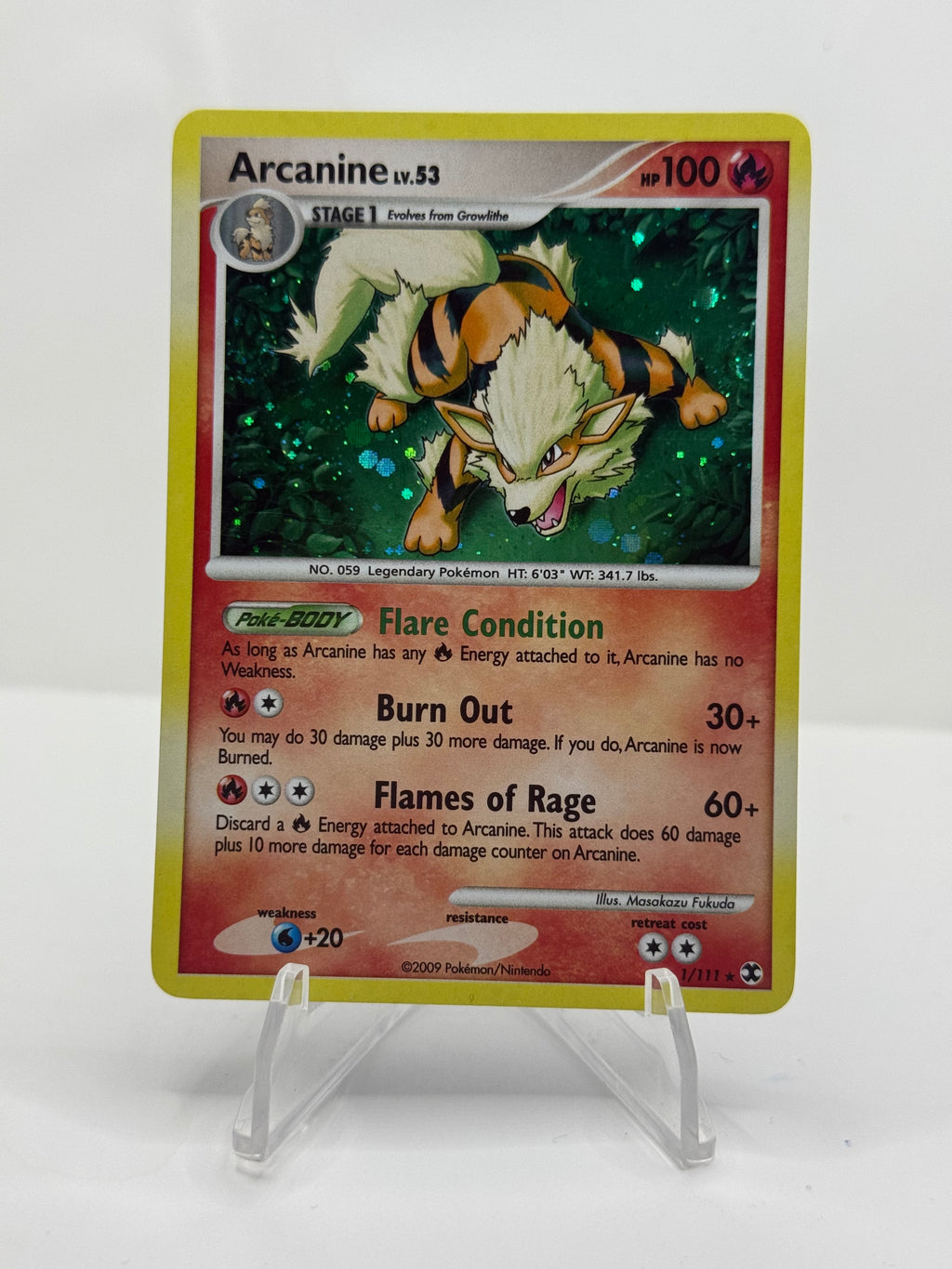 Pokemon Arcanine 1/111 Rising RIvals Holo Near Mint