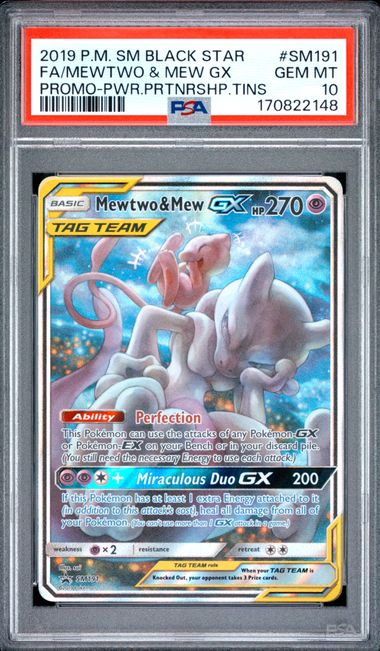 Pokemon PSA 10 Mewtwo & Mew SM191 Promo