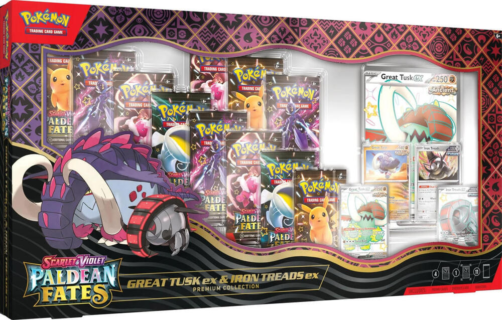 Colección Premium de Paldean Fates: Great Tusk ex y Iron Treads ex (NFS)