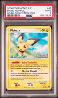 Pokemon PSA 9 Pichu 45/100 Burger King Collection 2009 Reverse