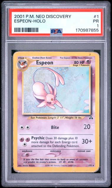 Pokemon PSA 1 Espeon 1/75 Neo Discovery Holo