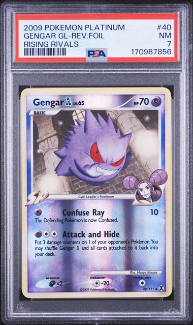 Pokemon PSA 7 Gengar GL LV. 65 Reverse Rising Rivals