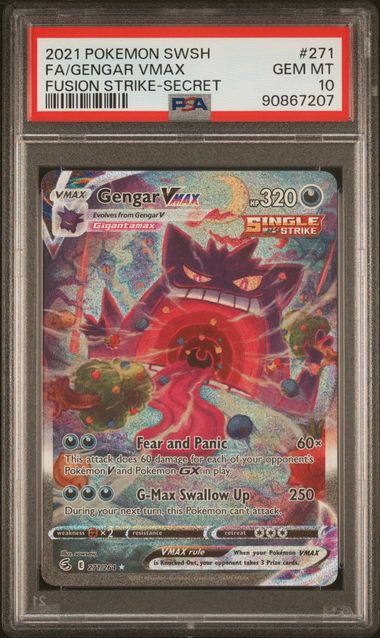 Pokemon PSA 10 Gengar VMAX 271/264 Full Art Secret Fusion Strike