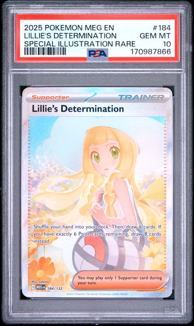 Pokemon PSA 10 Lillie's Determination 184/132 SIR Mega Evolution