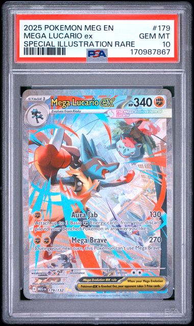 Pokemon PSA 10 Mega Lucario ex 179/132 SIR Mega Evolution