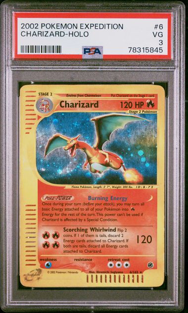 Pokemon PSA 3 Charizard #6 Holo Expedition